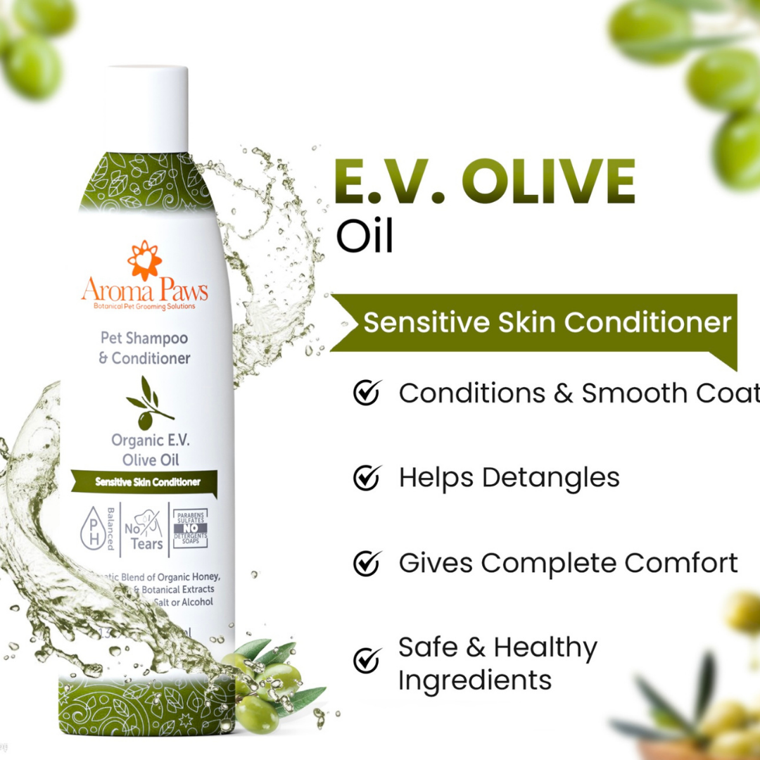 Aroma Paws Organic Olive Oil Shampoo + Conditioner | Sensitive Skin 2-in-1