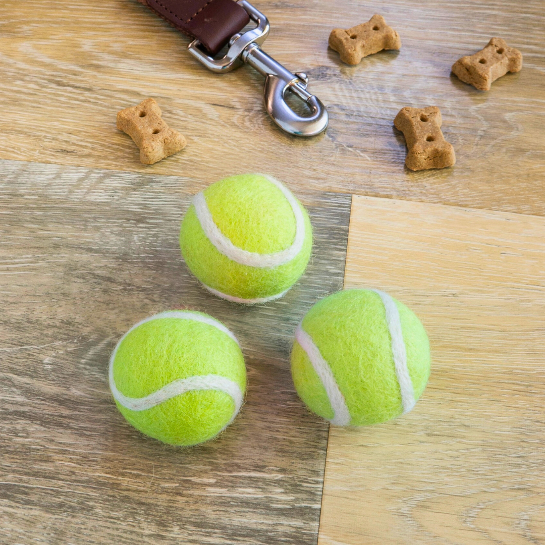 Friendsheep Organic Wool Tennis Dog Ball | Yellow