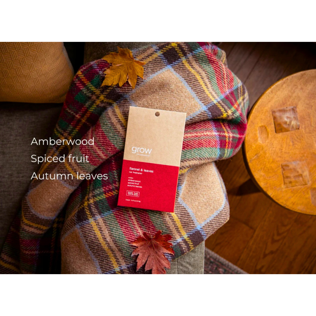 Grow Natural Car Fresheners | Flannel + Leaves