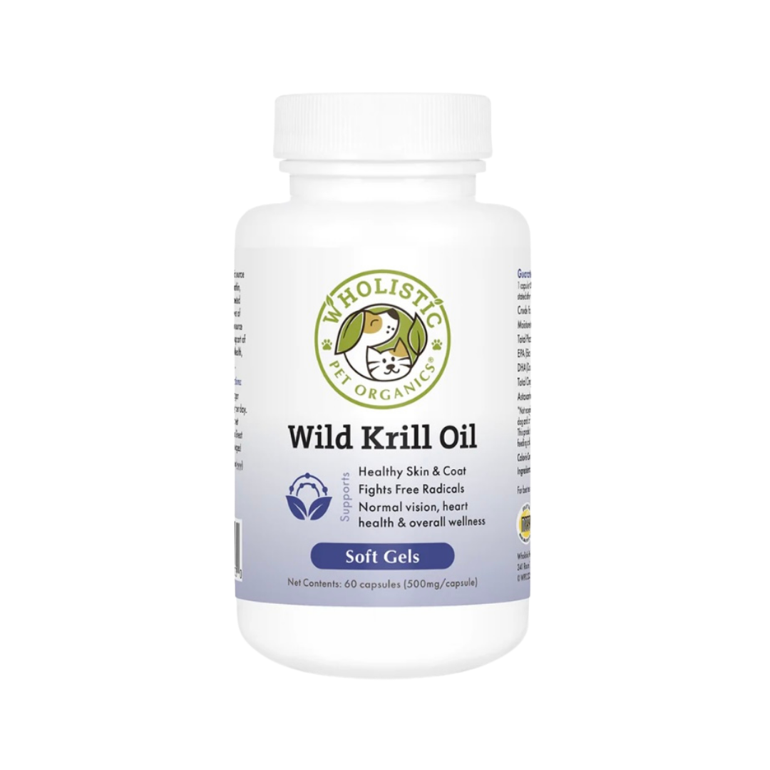 Wholistic Pet Organics Krill Oil Soft Gels | Omega-3 + Antioxidant Support