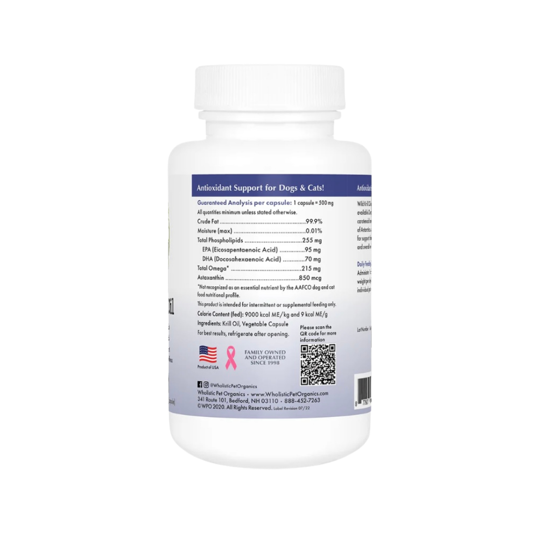Wholistic Pet Organics Krill Oil Soft Gels | Omega-3 + Antioxidant Support