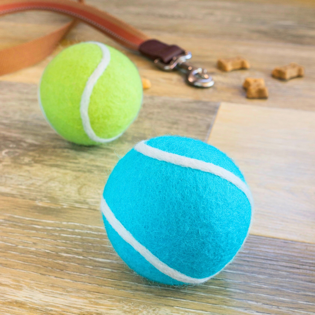 Friendsheep Organic Wool Tennis Dog Ball | Blue