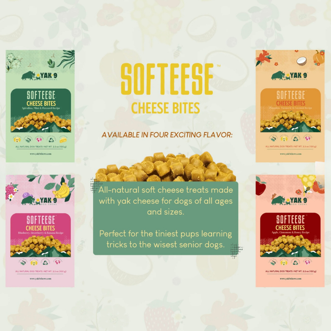 Yak9 Softeese Yak Cheese Bites | Strawberry + Blueberry + Banana