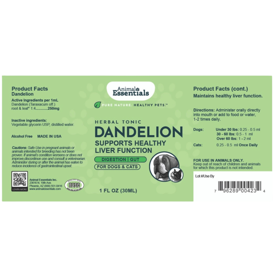 Animal Essentials Dandelion | Supports Healthy Liver + Gut Function