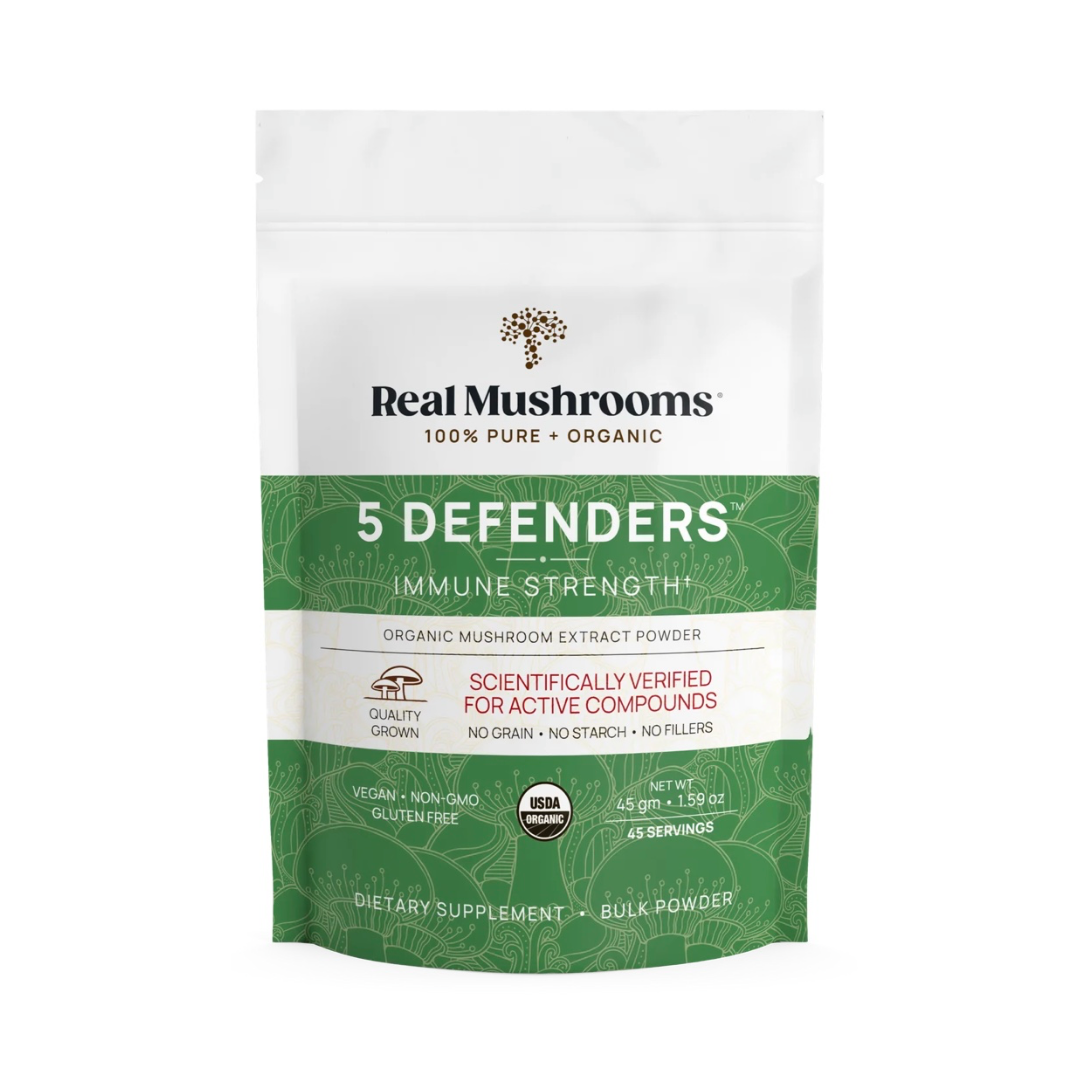 Real Mushrooms 5 Defenders | Organic Immune Support Mushroom Blend