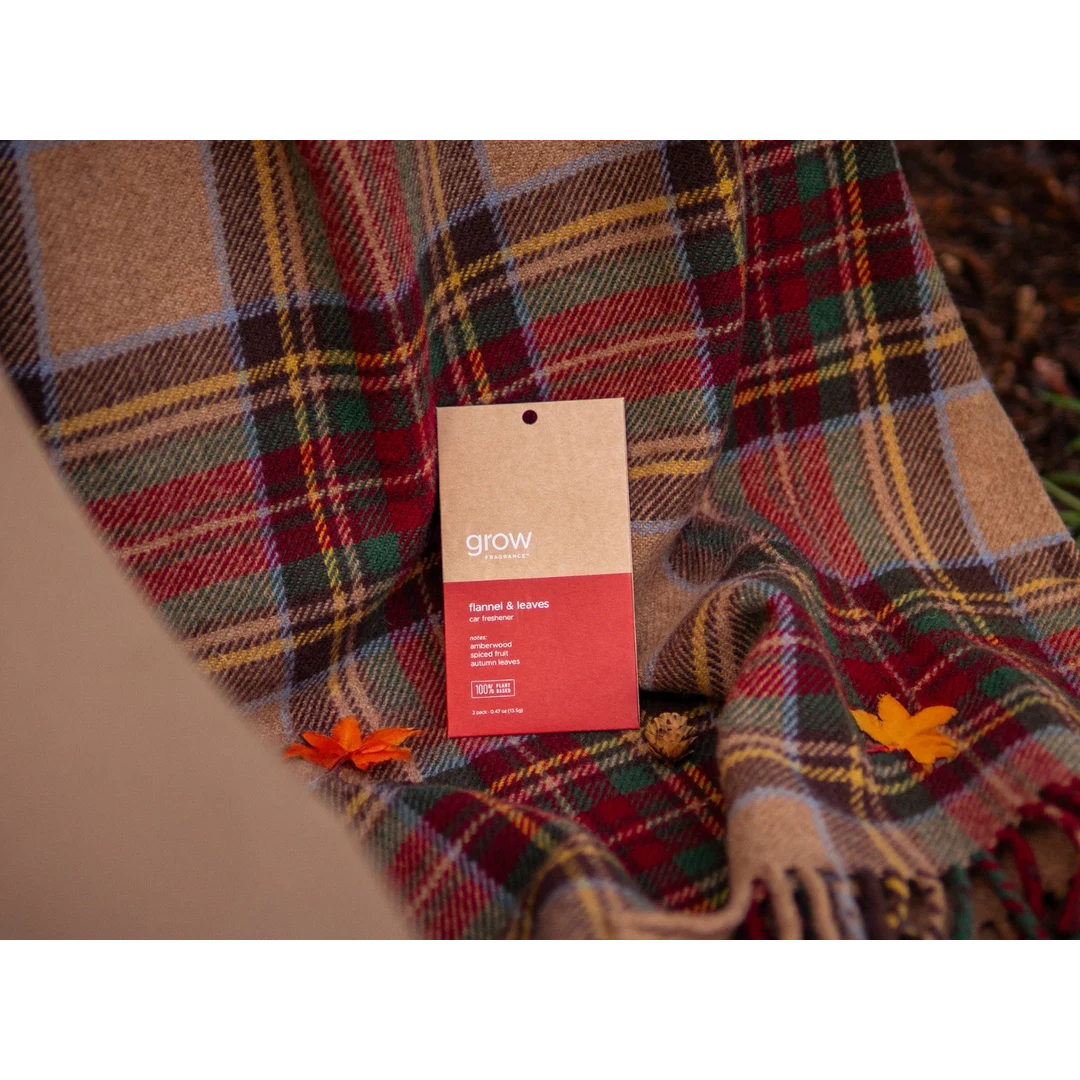 Grow Natural Car Fresheners | Flannel + Leaves