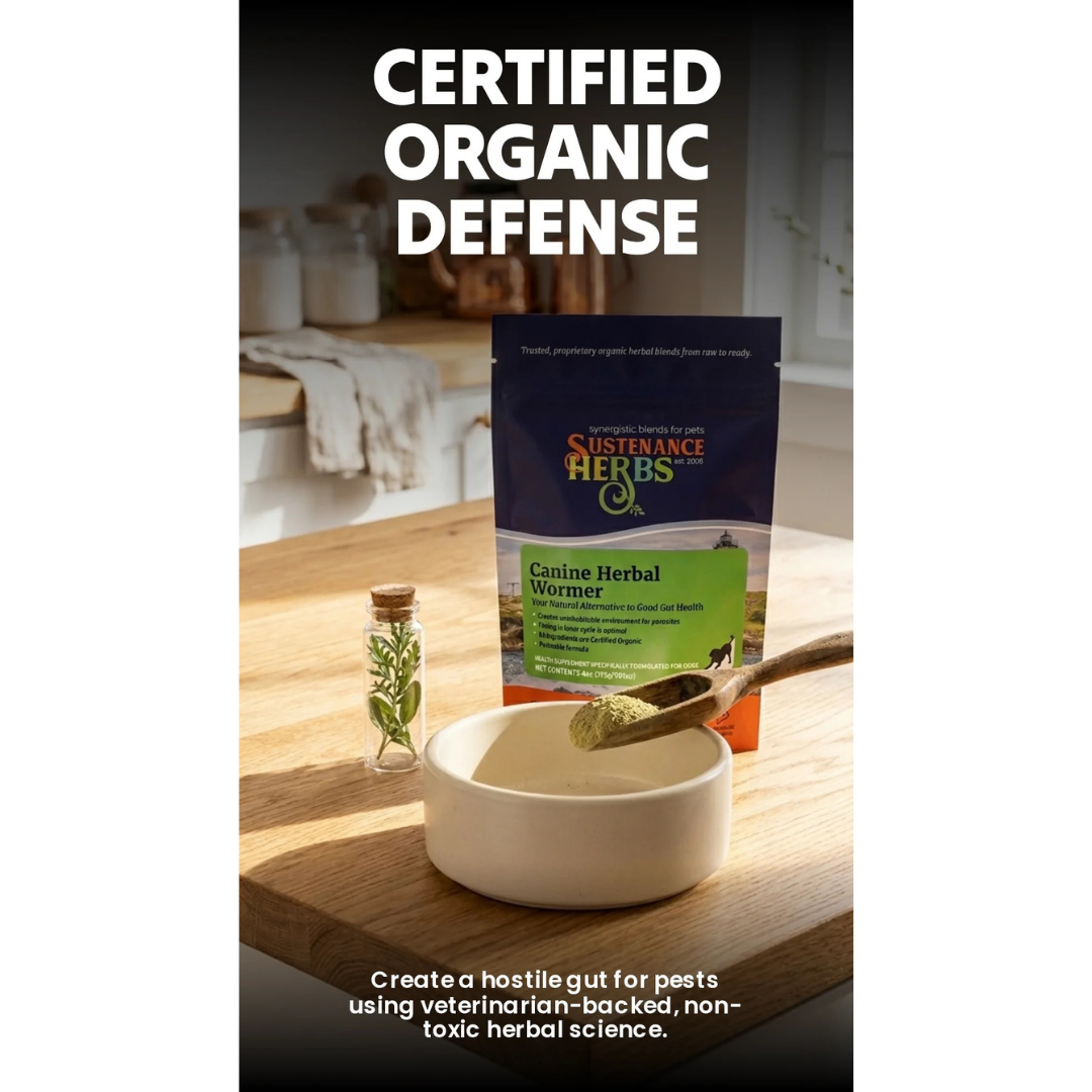Sustenance Herbs Canine Herbal Wormer Powder | Natural Dog Dewormer