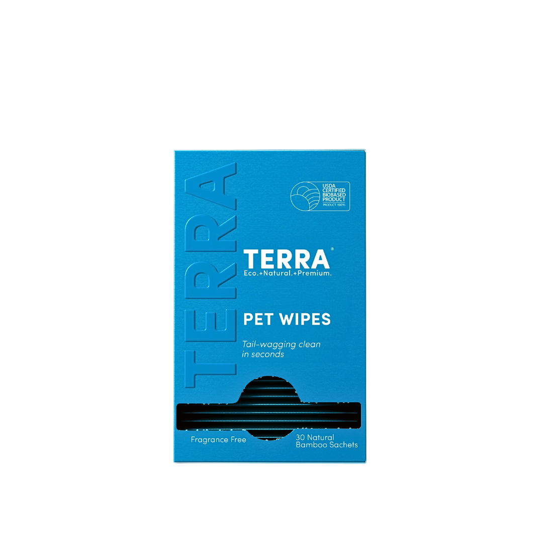 Terra Natural Dog Grooming Wipes | Gentle for Sensitive Skin + Paws