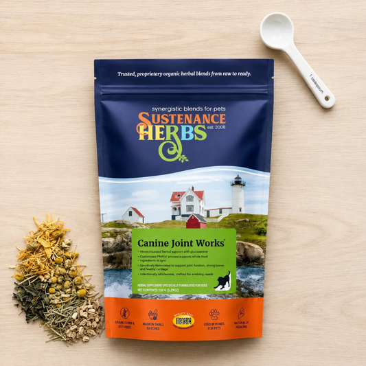 Sustenance Herbs Canine Joint Works | Organic Hip + Joint Support