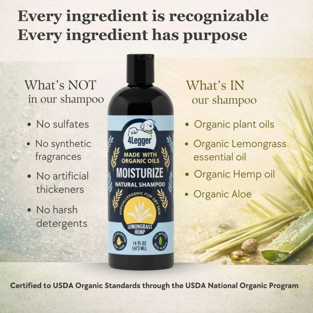 4-Legger Organic Hemp Shampoo | Dry + Sensitive Skin