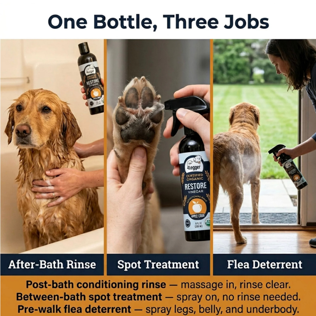 4-Legger Organic Apple Cider Vinegar Rinse | Yeasty Dogs + Itchy Skin