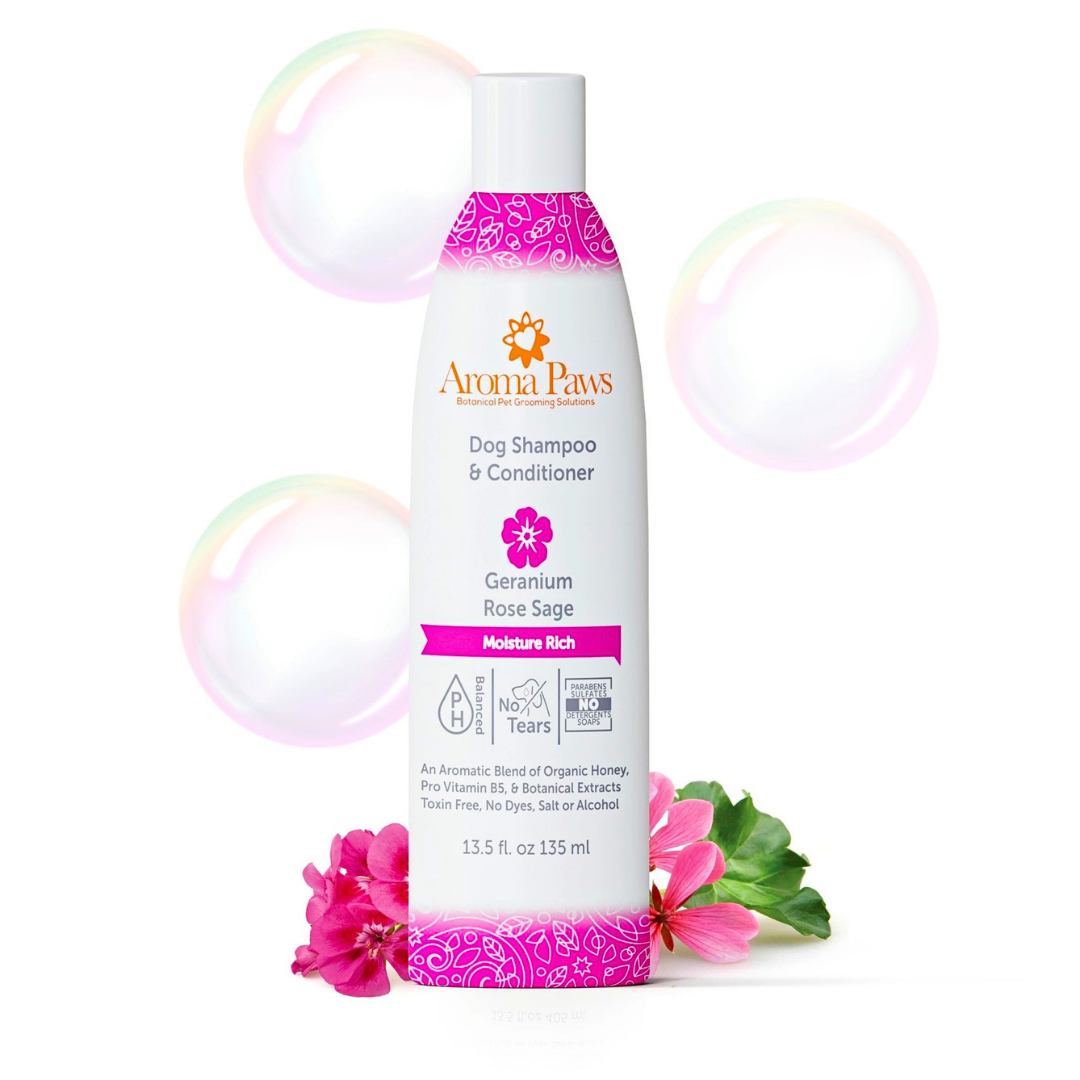 Aroma Paws Geranium Rose Sage Shampoo | Moisture Rich