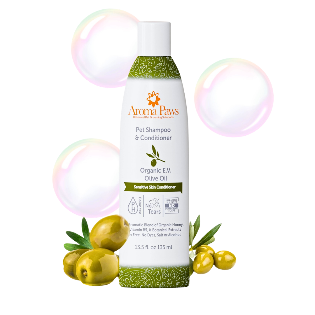 Aroma Paws Organic Olive Oil Shampoo + Conditioner | Sensitive Skin 2-in-1