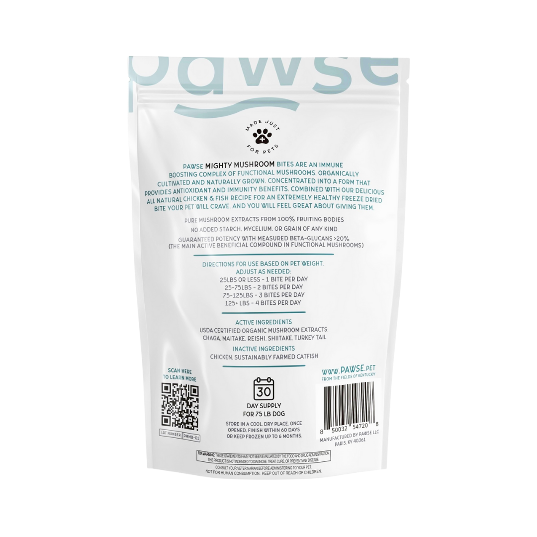 Pawse Mighty Mushrooms | Freeze-Dried Medicinal Mushroom Treats