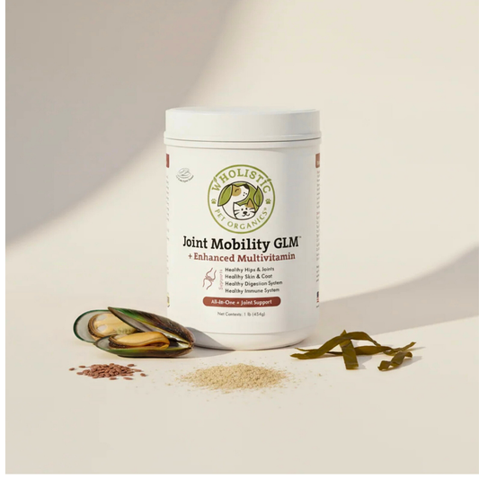 Wholistic Pet Organics Joint Mobility GLM | Natural Whole-Food Joint Support With Green Lipped Mussel, Glucosamine & MSM