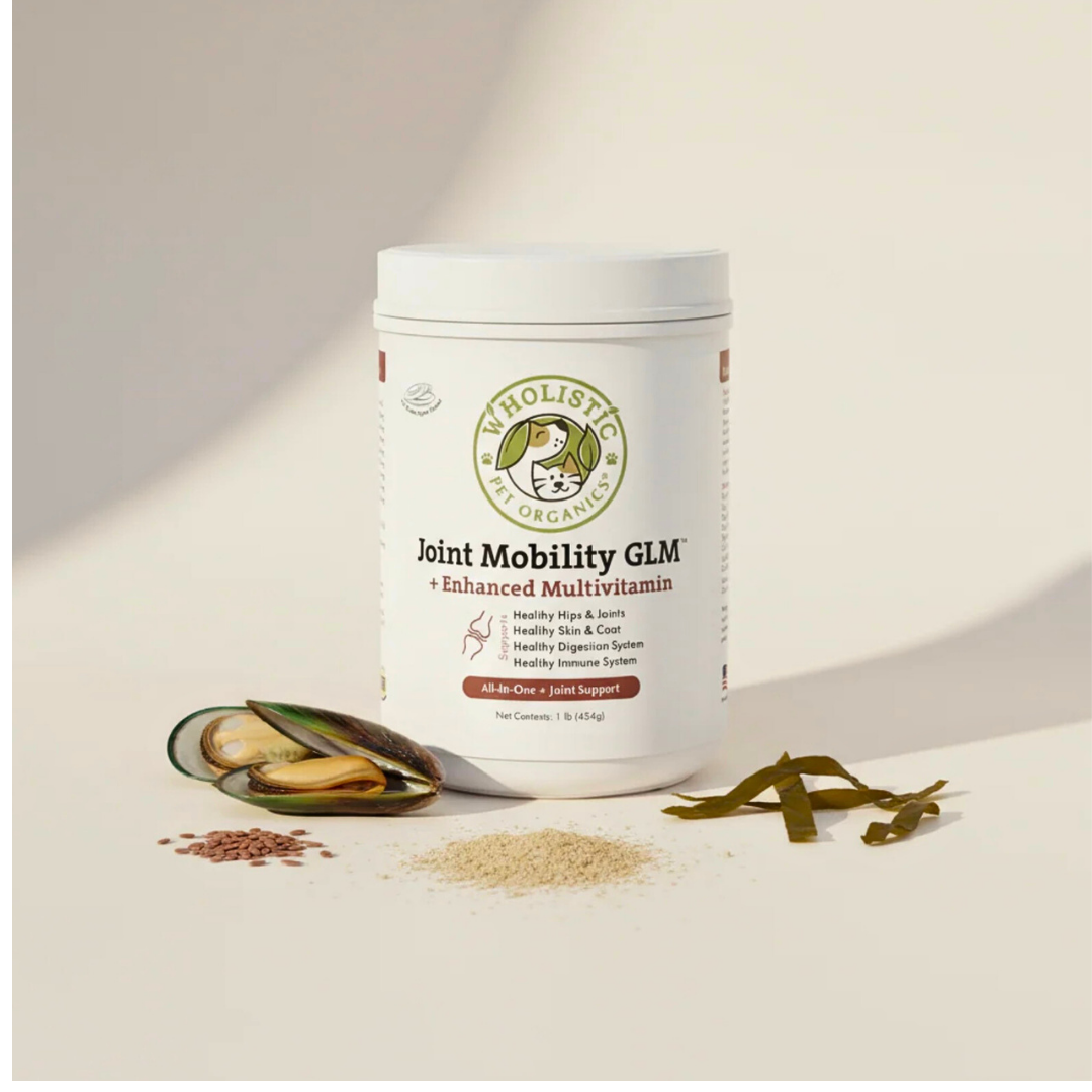 Wholistic Pet Organics Joint Mobility GLM | Multivitamin + Joint Support + Green Lipped Mussels