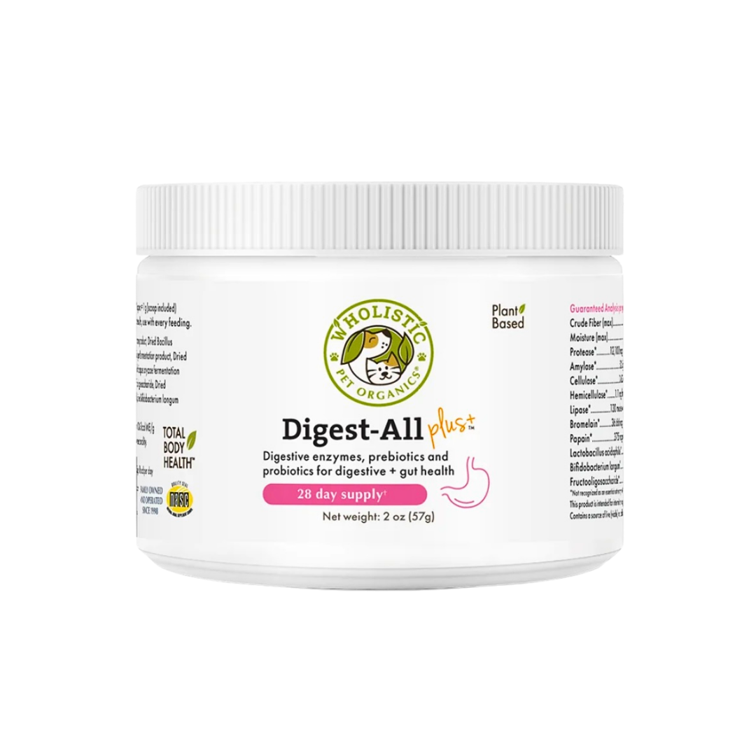 Wholistic Pet Organics Digest All Plus | Plant-Based Digestive Enzymes + Probiotics