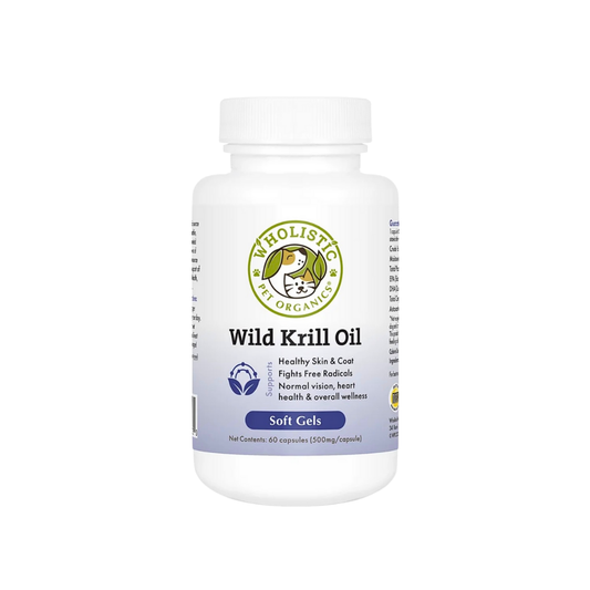 Wholistic Pet Organics Wild Arctic Krill Oil | Natural Omega-3 + Astaxanthin for Dog Skin, Coat & Heart
