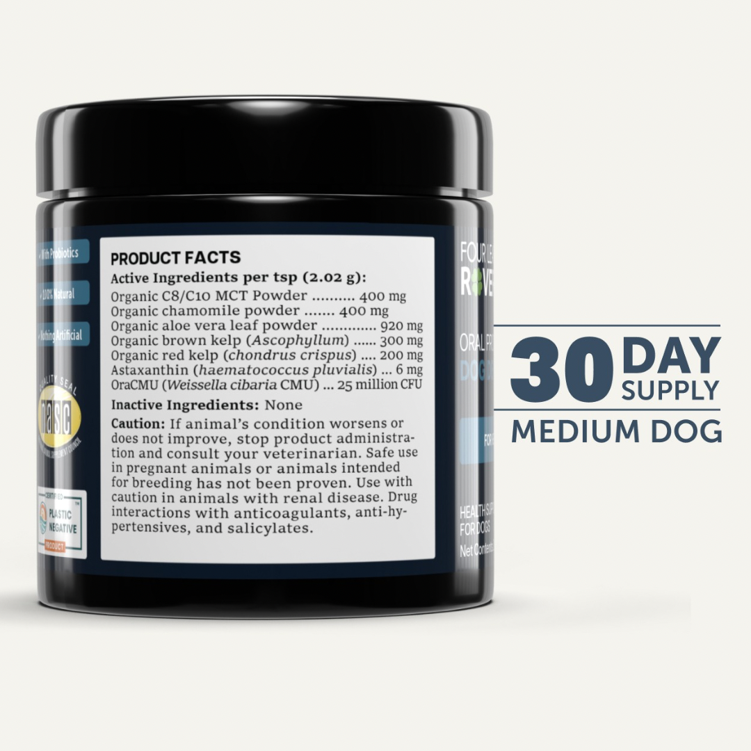 Four Leaf Rover Dog Dental Powder | Plaque, Tartar + Breath Support