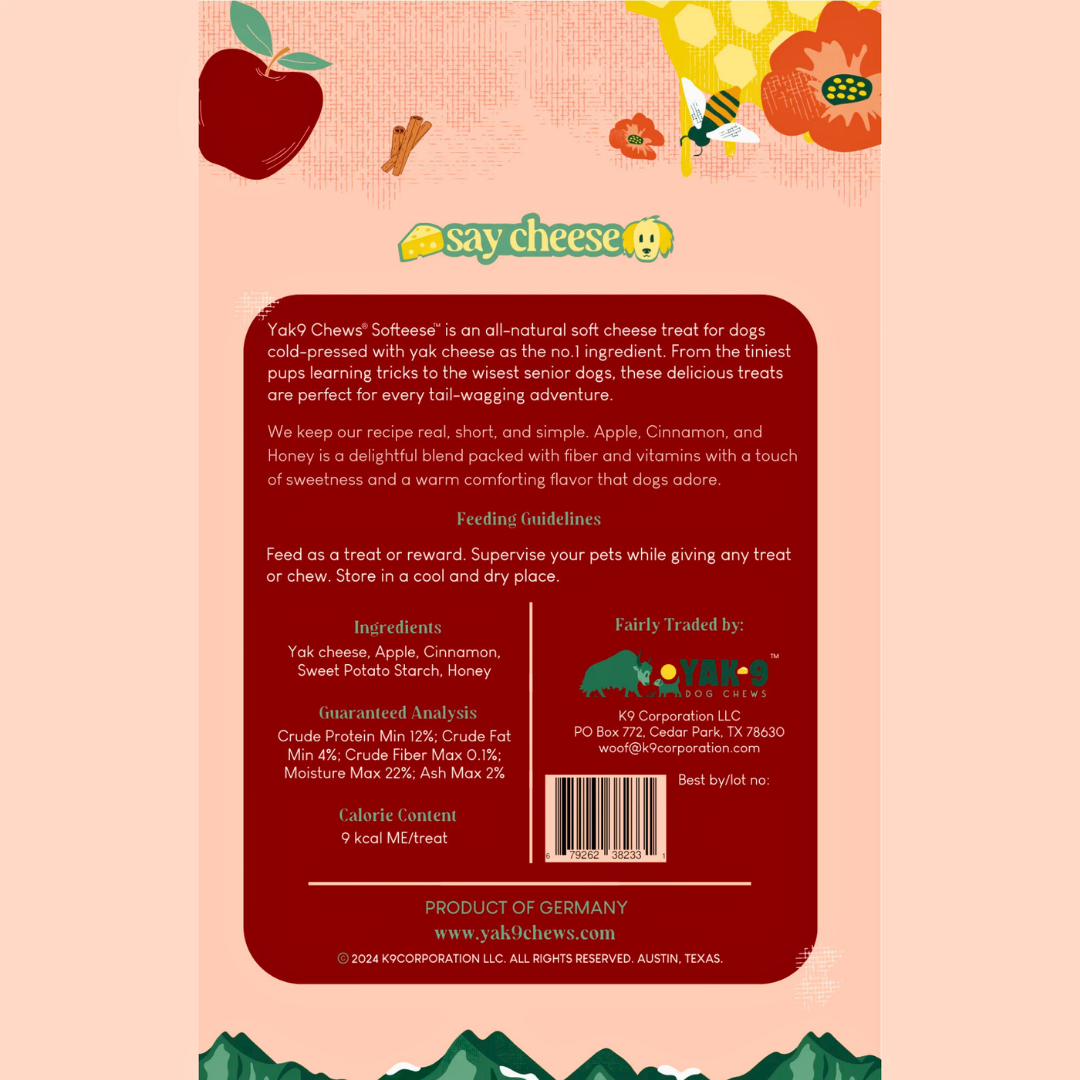Yak9 Softeese Yak Cheese Bites | Apple Cinnamon