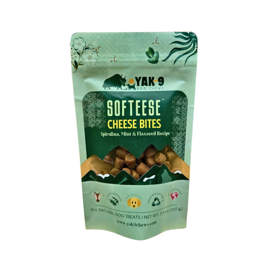 Yak9 Softeese Yak Cheese Bites | Spirulina + Mint + Flaxseed