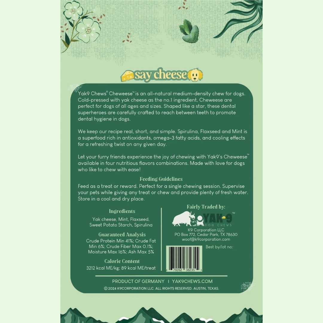 Yak9 Cheweese Yak Cheese Churros | Spirulina Mint Flaxseed