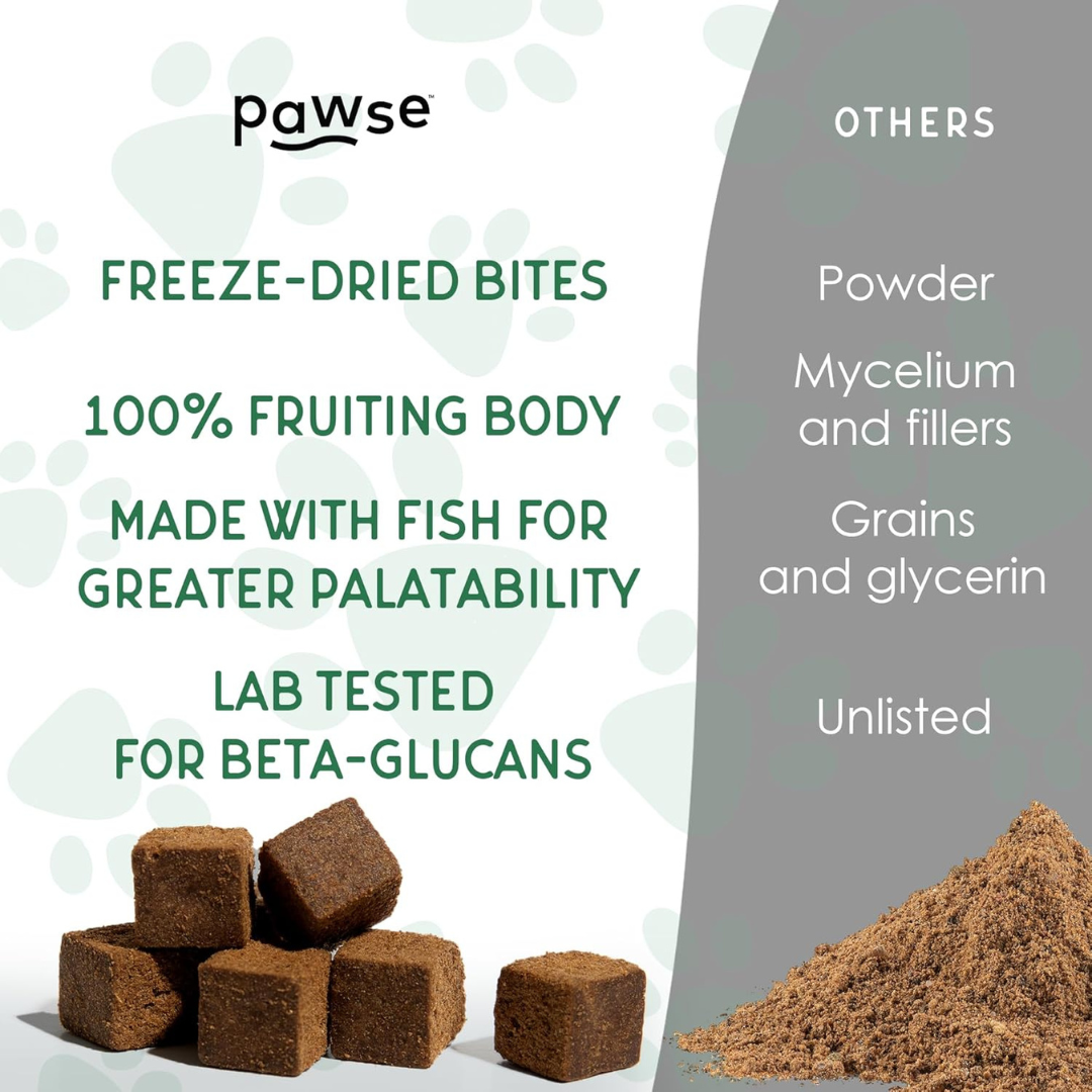 Pawse Mighty Mushrooms | Freeze-Dried Medicinal Mushroom Treats