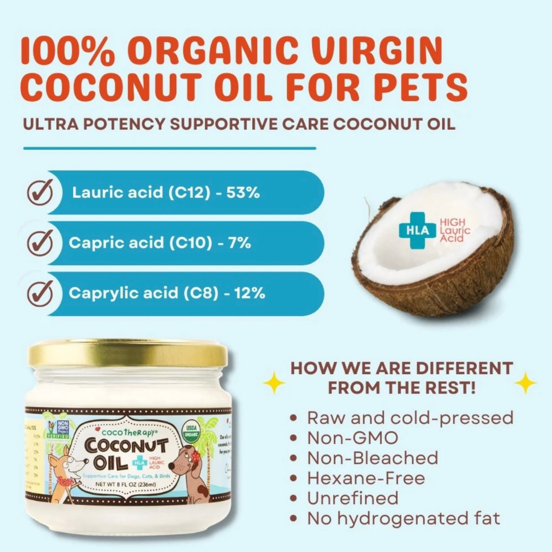 CocoTherapy Organic Virgin Coconut Oil | Skin, Coat + Digestive Health