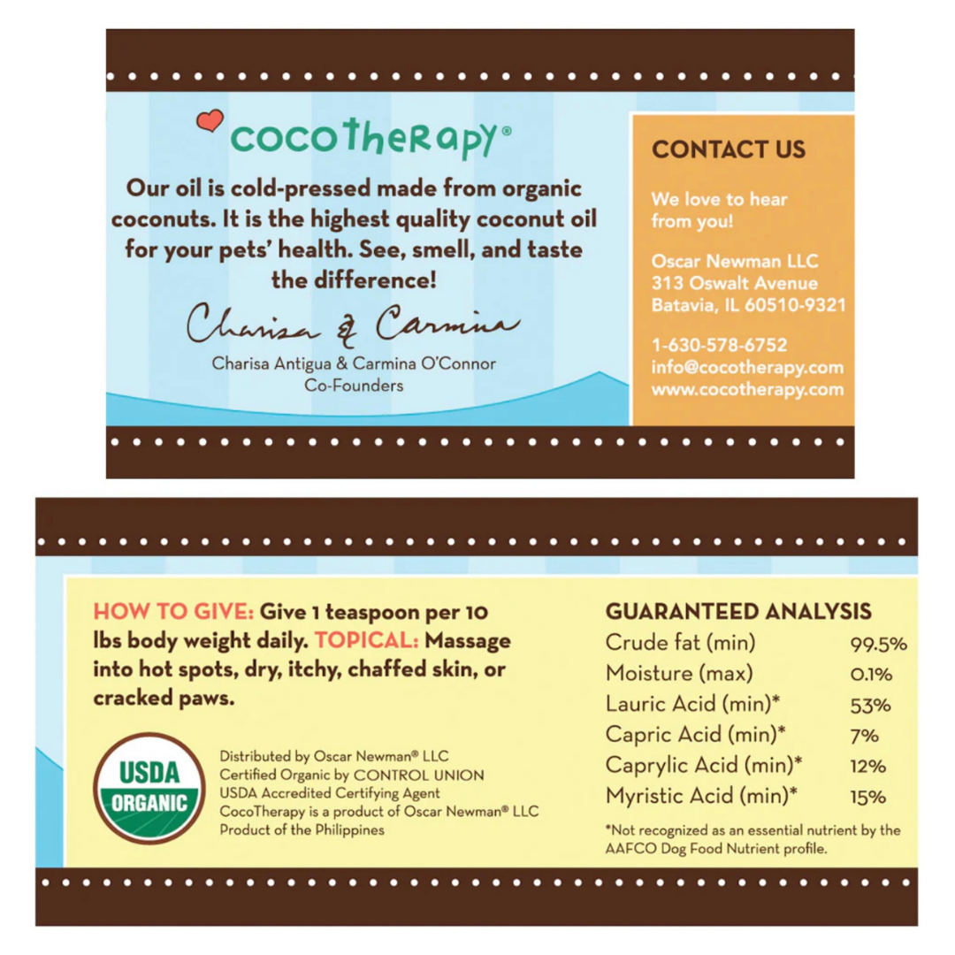 CocoTherapy Organic Virgin Coconut Oil | Skin, Coat + Digestive Health