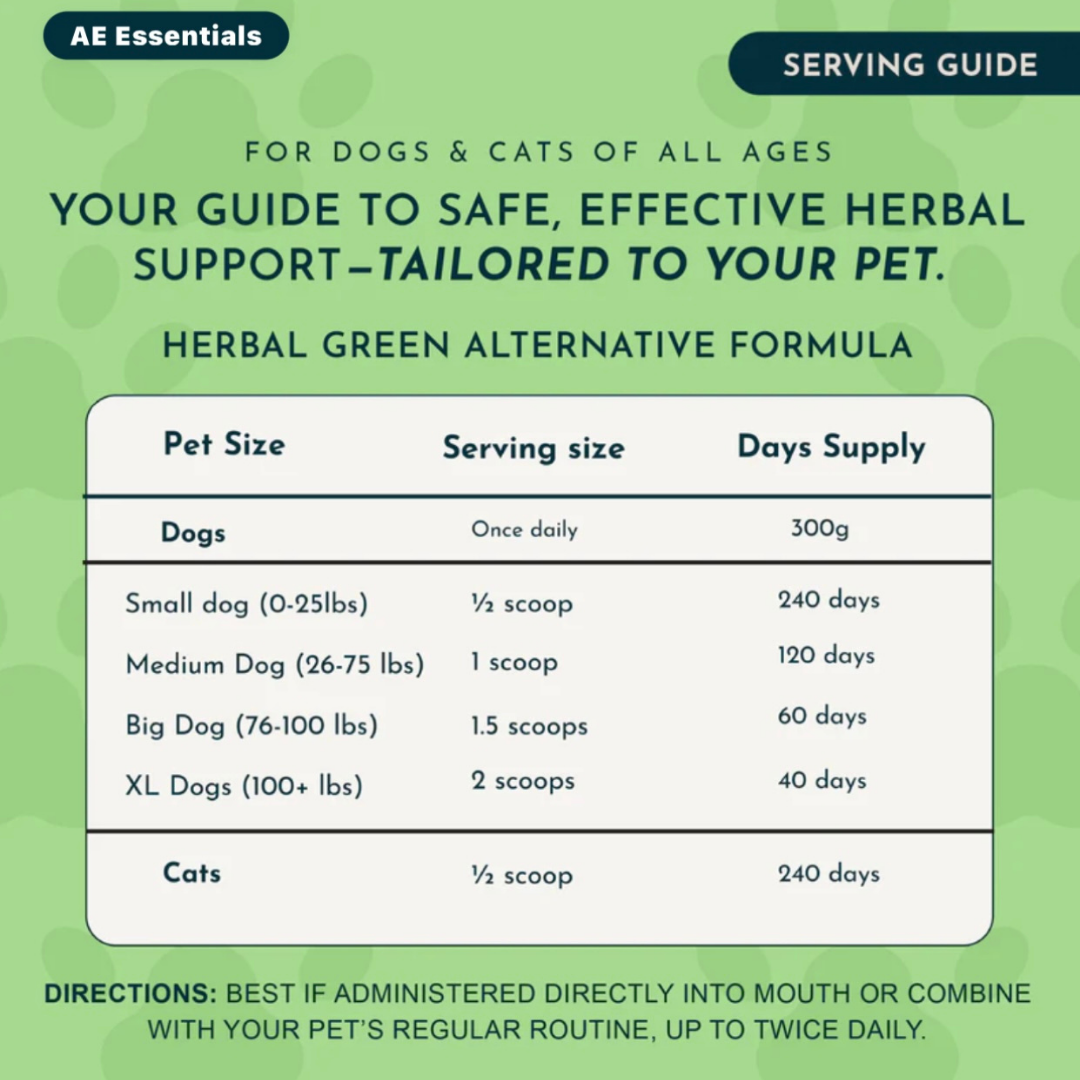 Animal Essentials Herbal Green Alternative | Natural Detox + Parasite Prevention