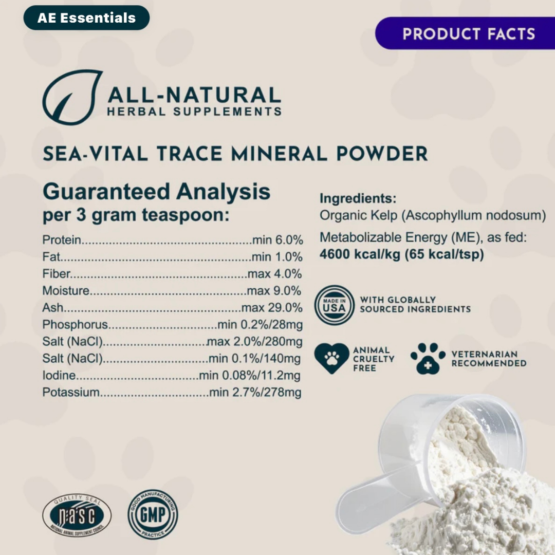 Animal Essentials Sea-Vital | Organic Ocean Kelp + Trace Minerals