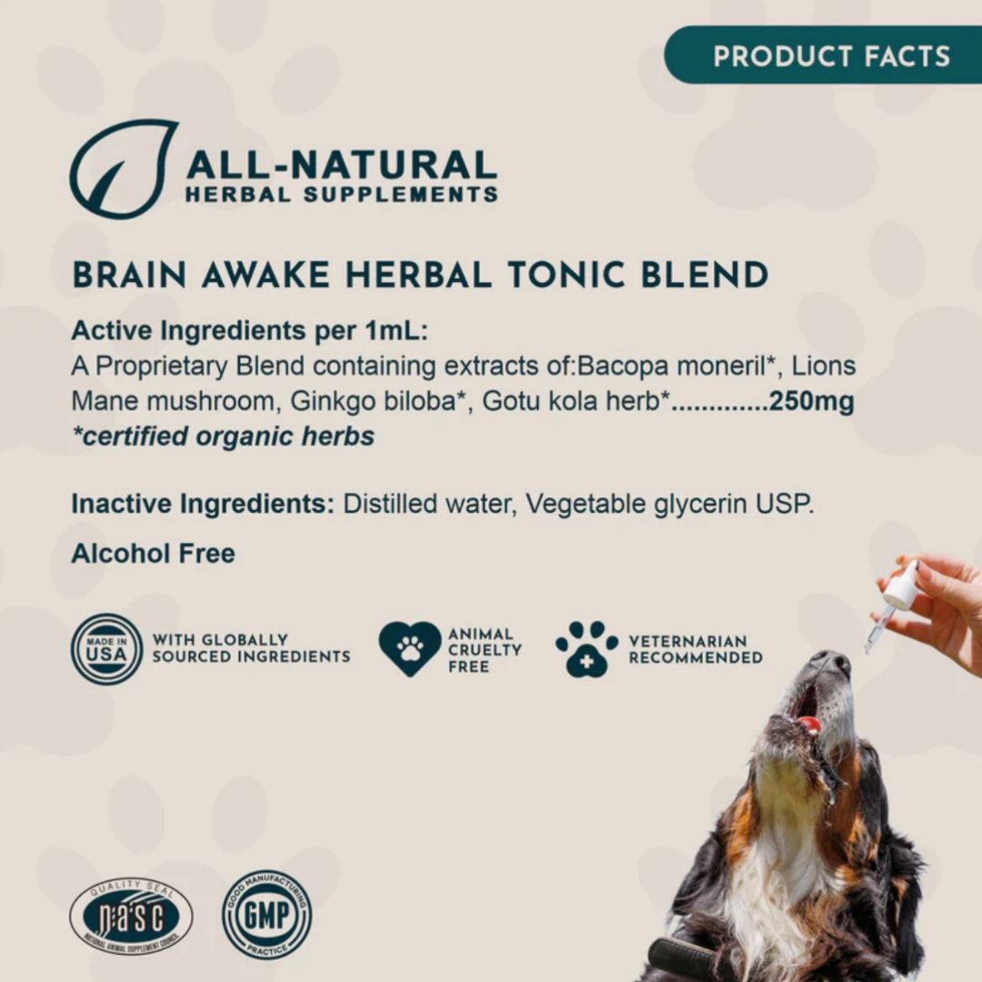 Animal Essentials Brain Awake | Natural Cognitive + Nerve Support