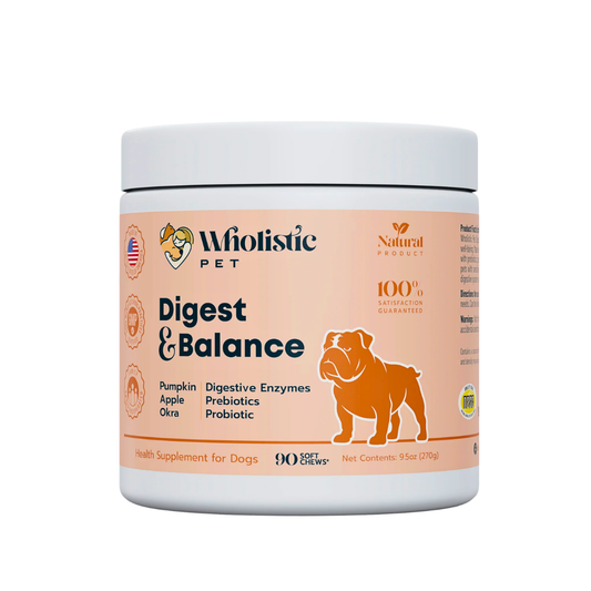 Wholistic Pet Organics Digest & Balance Soft Chews | Natural Prebiotic, Probiotic & Enzyme Gut Support