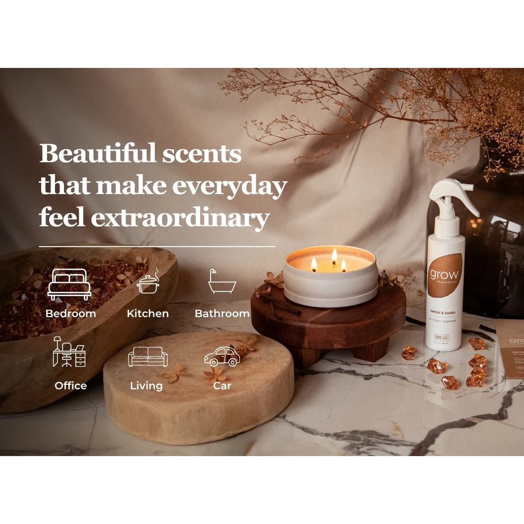 Grow Natural Car Fresheners | Santal + Tonka