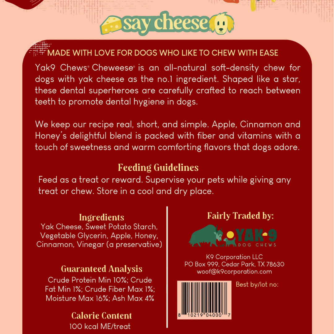 Cheweese Apple Spice | High-Protein Yak Cheese Chews