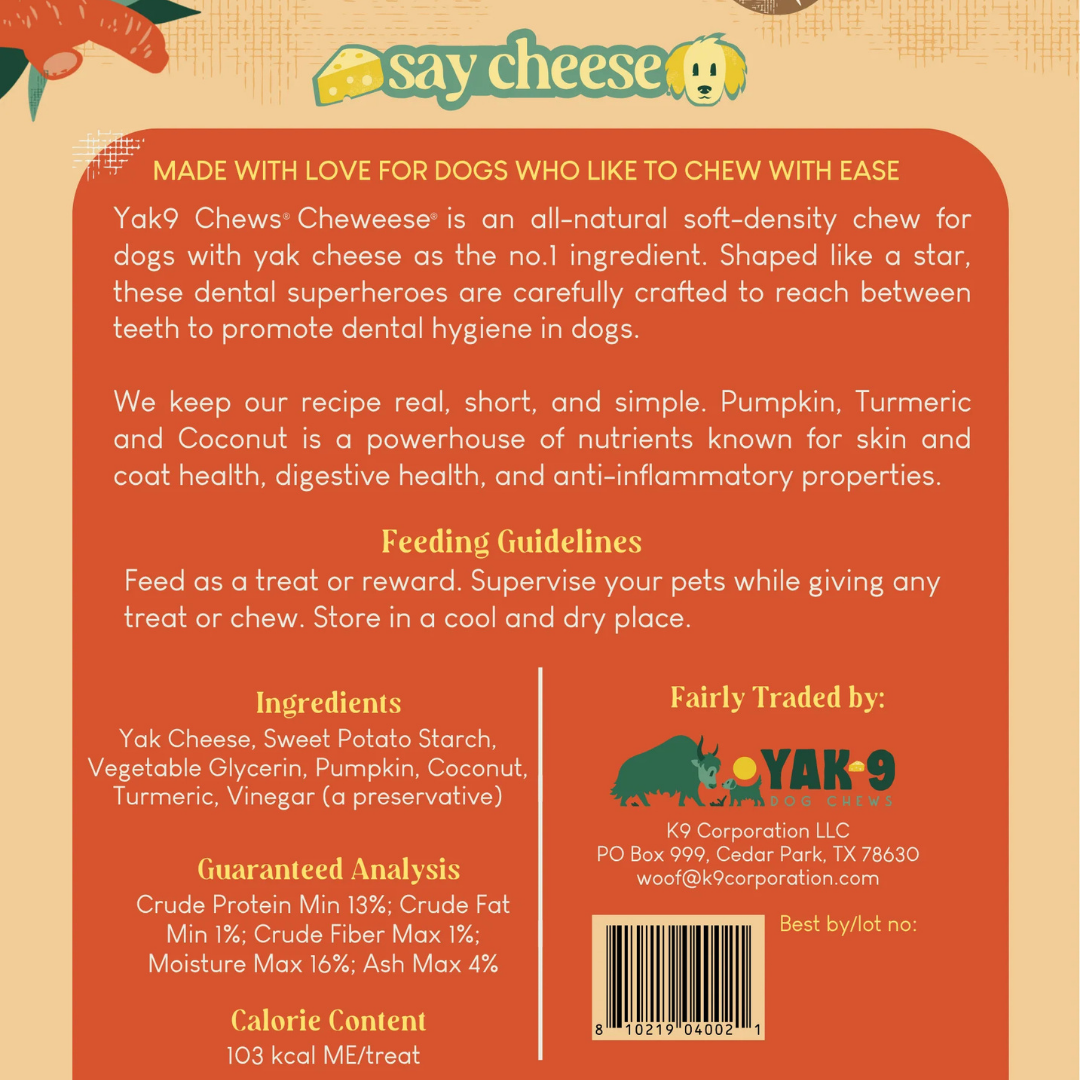 Cheweese Golden Blend | High-Protein Yak Cheese Chews