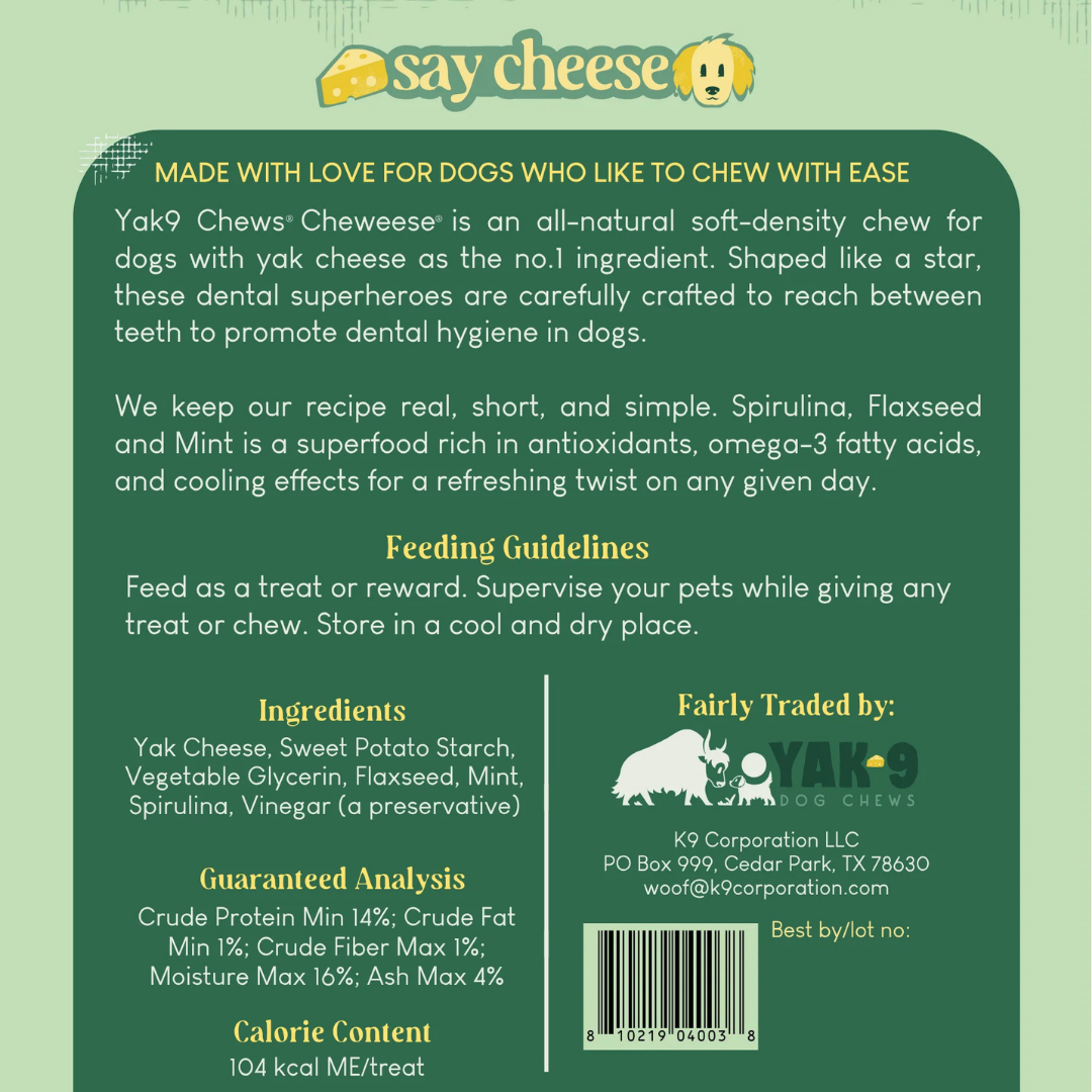 Cheweese Super Greens | High-Protein Yak Cheese Chews
