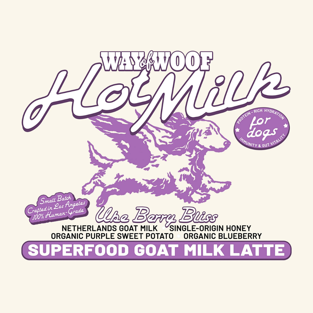 Ube Berry Bliss Hot Milk | Natural Goat Milk + Blueberry Superfood Topper
