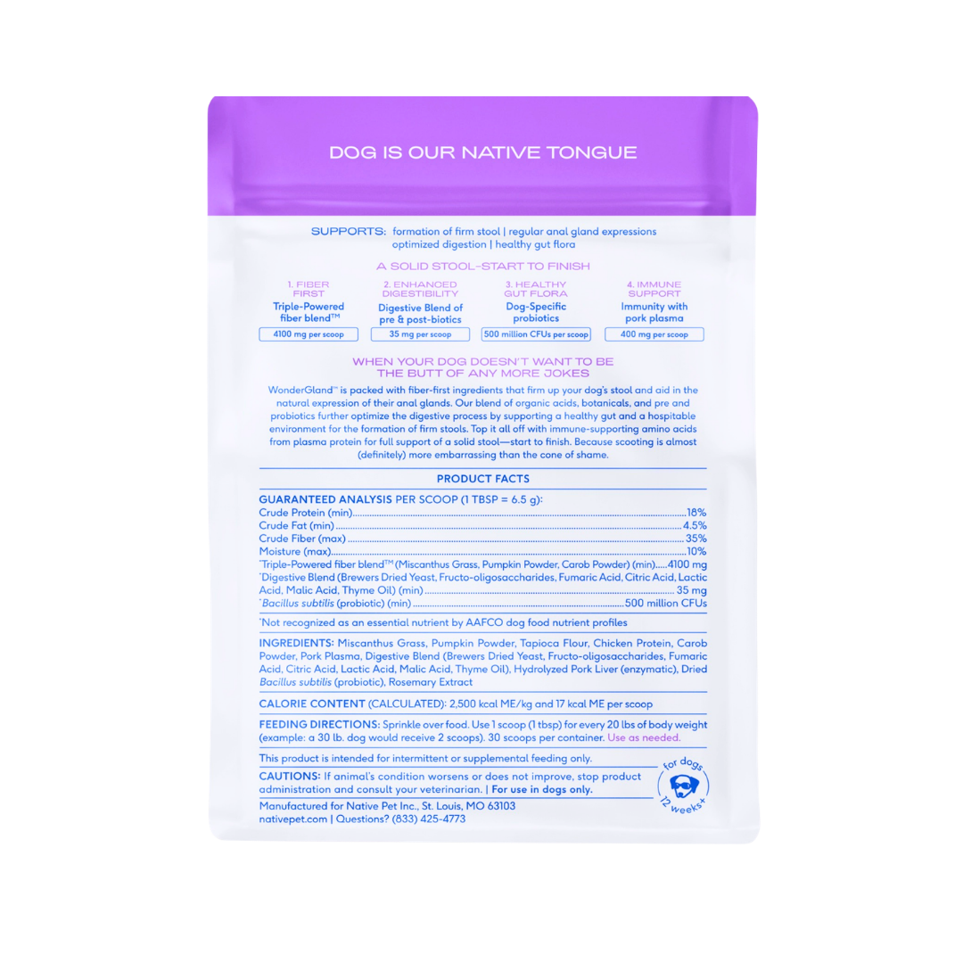 WonderGland | Natural Anal Gland Fiber Support for Dogs