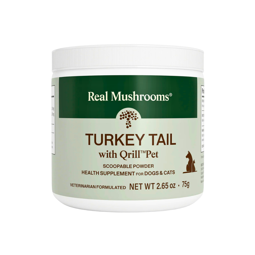 Real Mushrooms Turkey Tail with Qrill | Beta-Glucan Immune + Antarctic Krill Omega-3 Powder