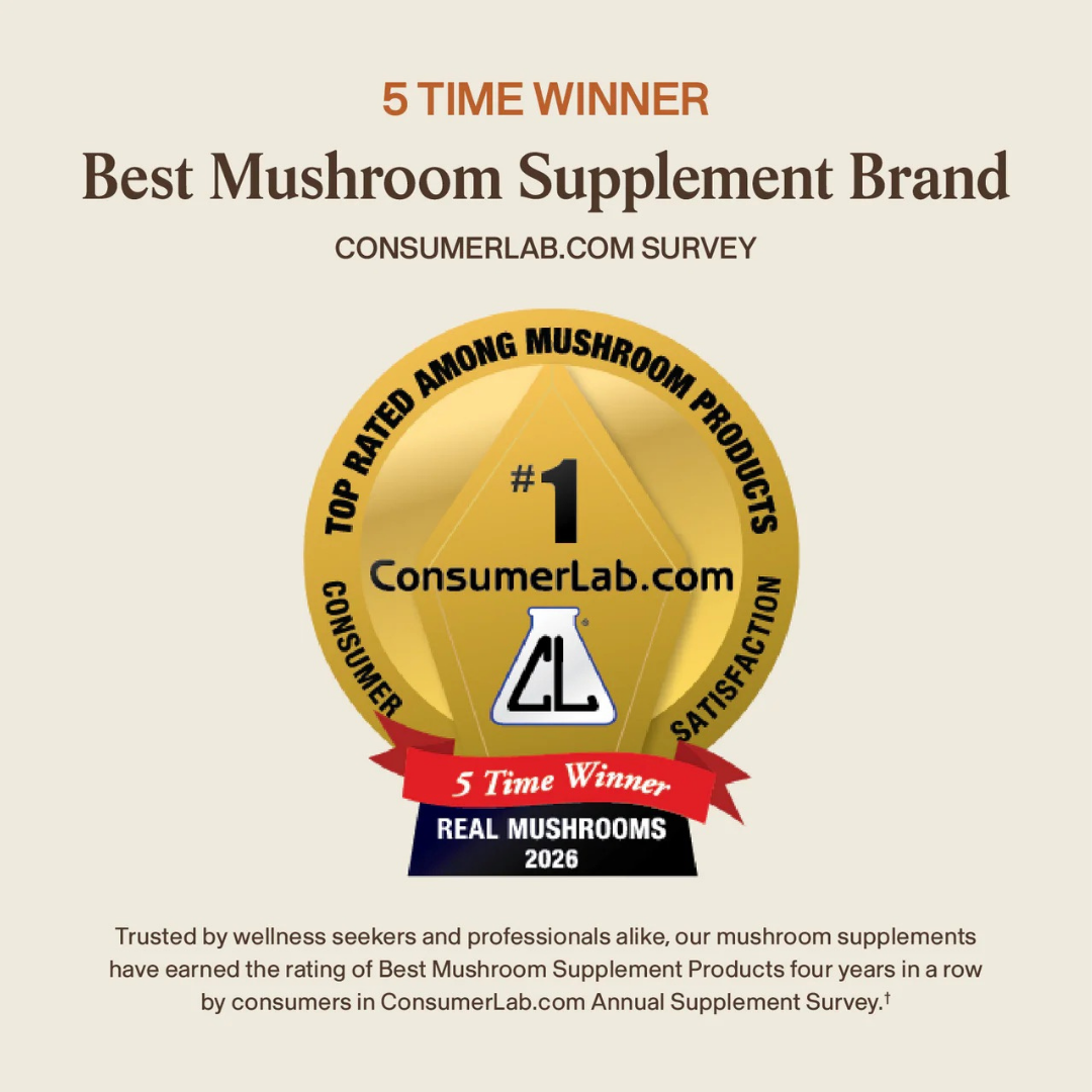 Real Mushrooms Turkey Tail with Qrill | Beta-Glucan Immune + Antarctic Krill Omega-3 Powder