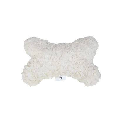 Our Green House Organic Plush Dog Bone with Squeaker | Sherpa + Velvet Soft Cuddle Toy