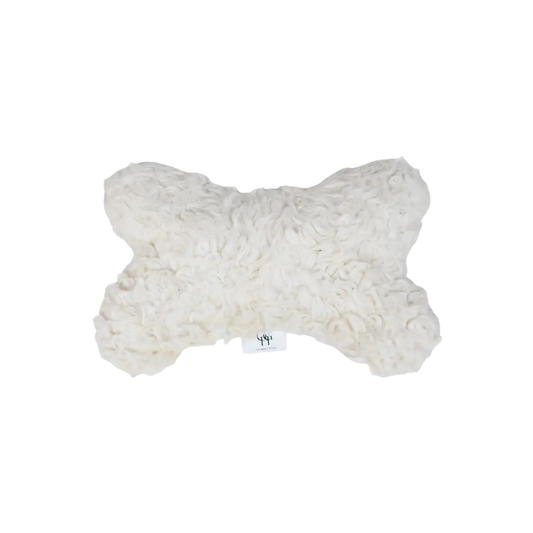 Our Green House Organic Plush Dog Bone with Squeaker | Sherpa + Velvet Soft Cuddle Toy