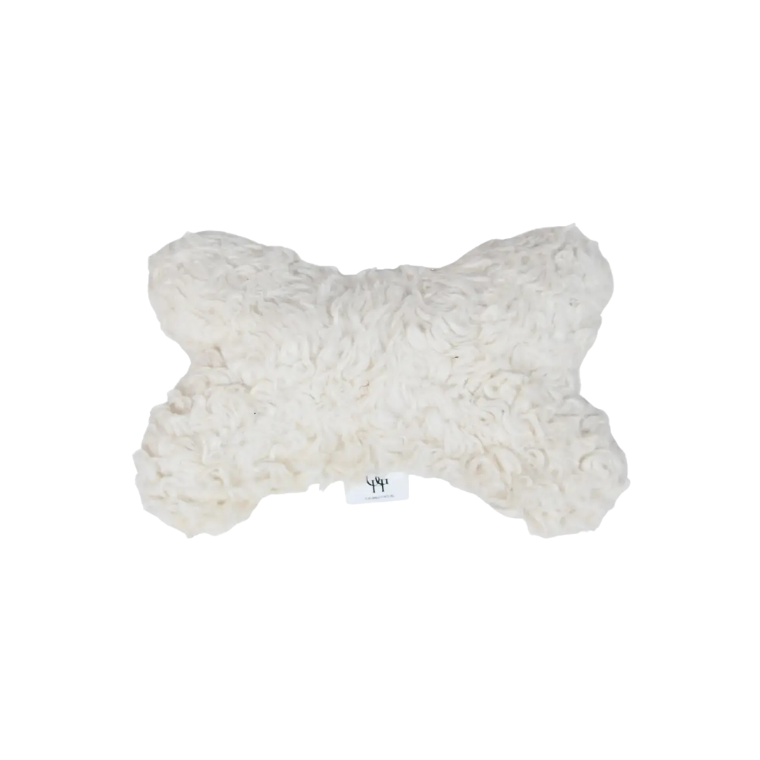 Our Green House Organic Plush Dog Bone with Squeaker | Sherpa + Velvet Soft Cuddle Toy