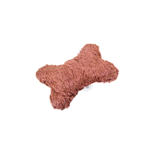 Our Green House Organic Plush Dog Bone with Squeaker | Sherpa + Velvet Soft Cuddle Toy