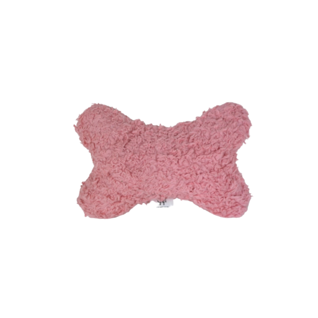 Our Green House Organic Plush Dog Bone with Squeaker | Sherpa + Velvet Soft Cuddle Toy