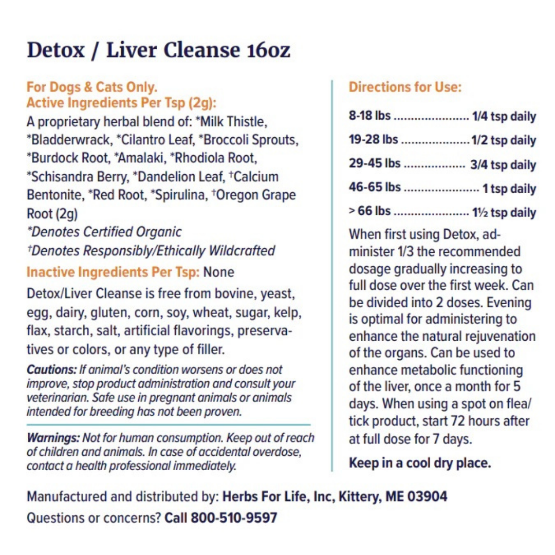 Sustenance Herbs Detox/Liver Cleanse | Organic Liver Support