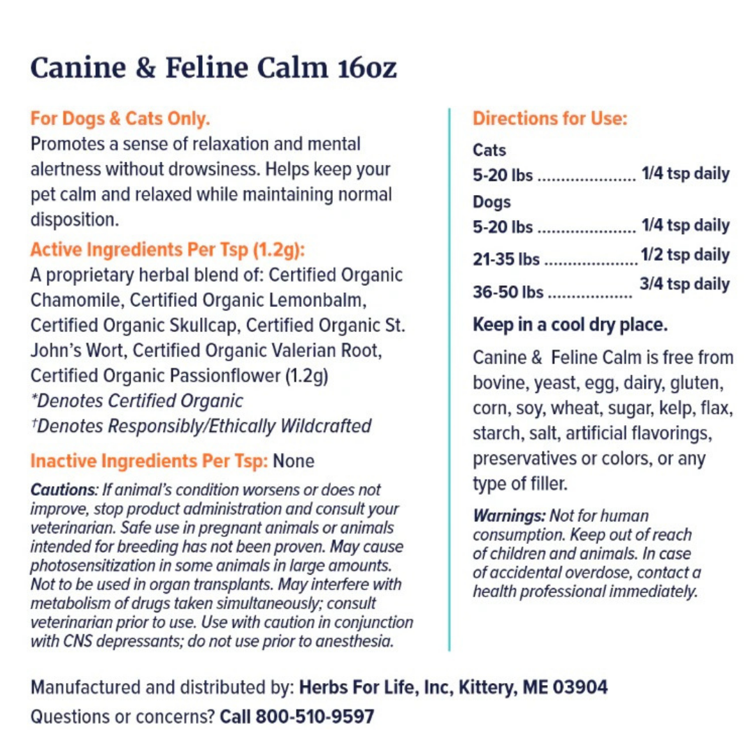 Sustenance Herbs Canine Calm | Organic Anxiety Powder