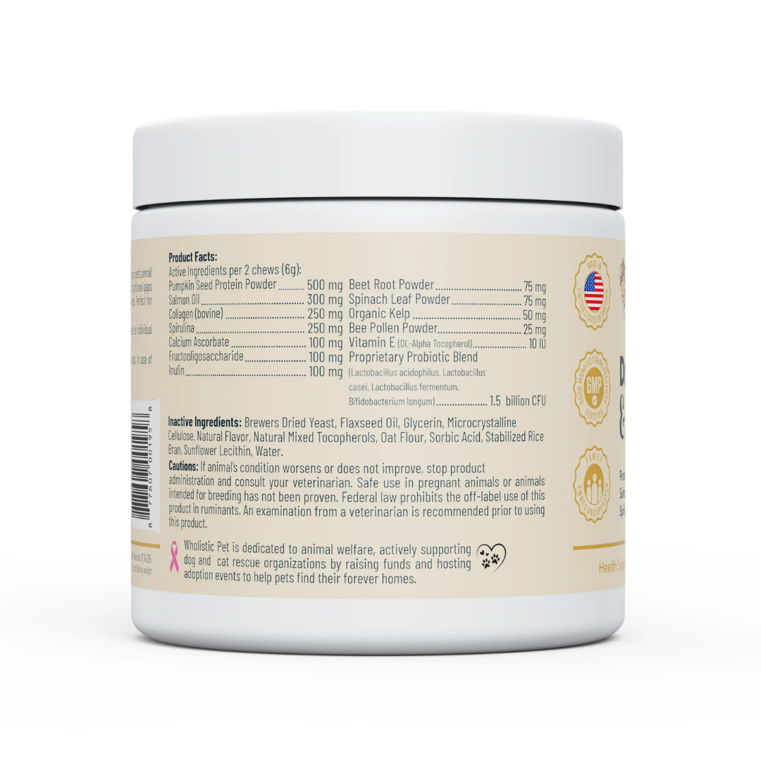 Wholistic Pet Multi & Wellness Soft Chews | Whole Food Multivitamin for Overall Wellness