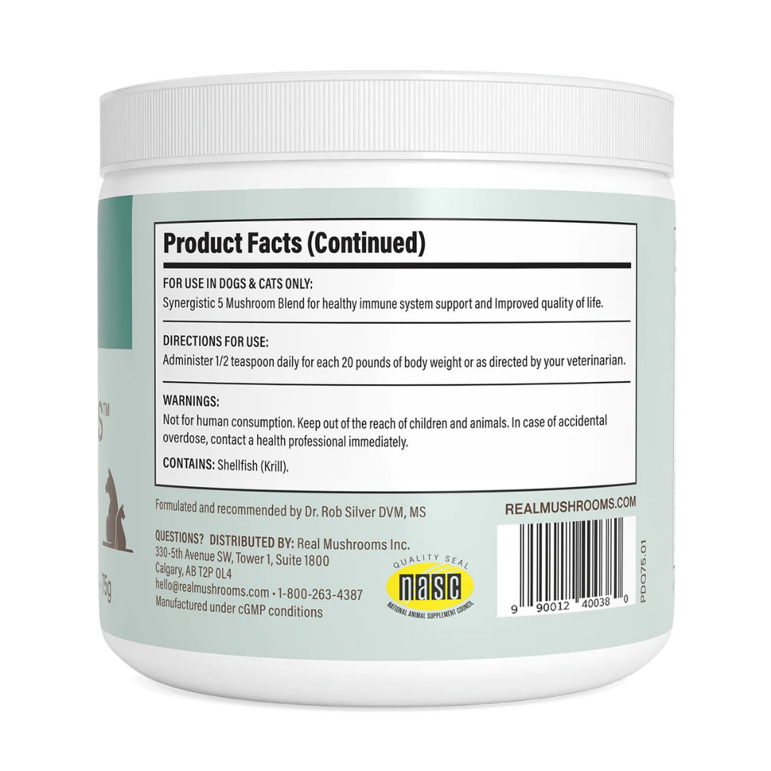 Real Mushrooms Pet Defenders | Immune Support + Gut Health